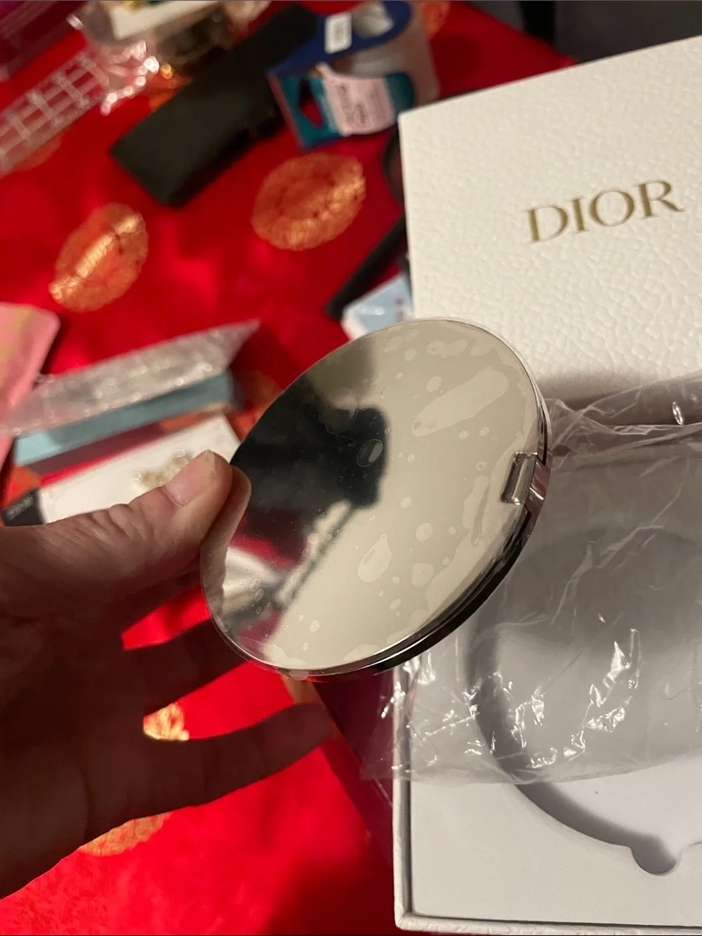 Dior Pink Toile Compact Mirror with Signature Logo - Picture 6 of 15